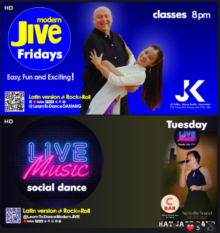learntodanceDN's tweet image. good morning Vietnam it&apos;s FRiday = time for classes = 8 pm no social tonight - next time for a dance it&apos;s live music on Tuesday with HatJazz