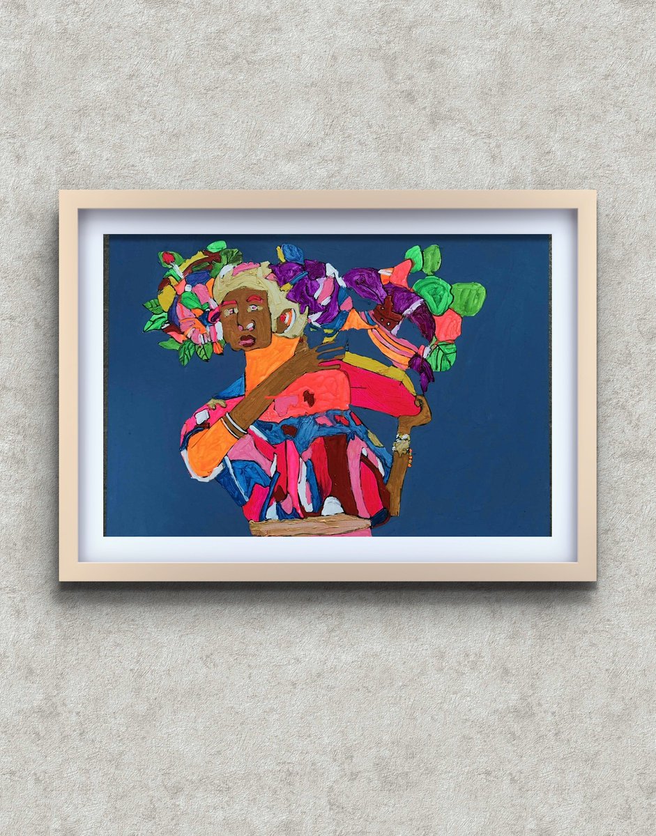 Title:  Woman holding a basket of watermelons. : スイカの入ったバスケットを持っている女性。 : หญิงถือตะกร้าแตงโม
Technique : Oil pastels and watercolor on paper.
Size : 42x59.4 cm.

I'm vivid colour expressions artists.