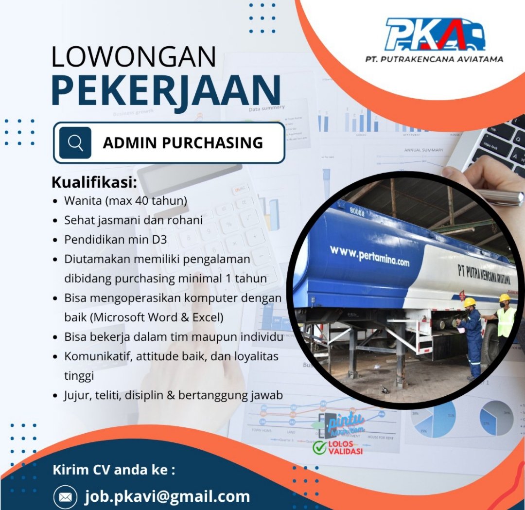 loker_subsdagre's tweet image. Pekerjaan yang rapi, sistematis, tapi tetap dinamis — kalau itu kamu, posisi Admin Purchasing di PT PKA ini bisa jadi langkah karier terbaikmu tahun ini 📈
#LokerAdmin #LokerPurchasing #LokerSurabaya #LowonganPurchasing #LowonganAdmin #LokerD3 #LokerWanita #LowonganKerjaSurabaya
