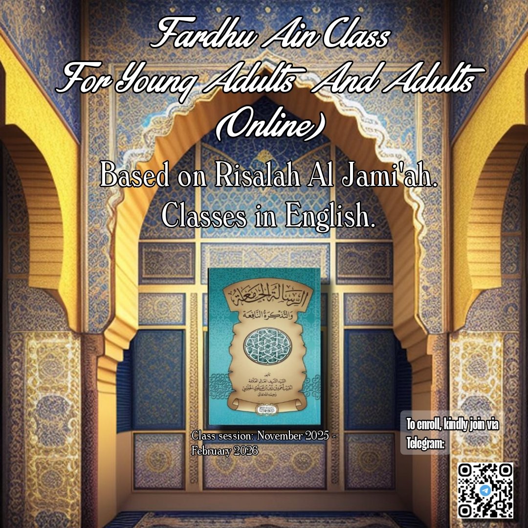 Assalamualaikum brothers and sisters, do help me to RT this.

An introductory class will be taking place on Monday 10th of November 2025 with the 1st class commencing within the same week.