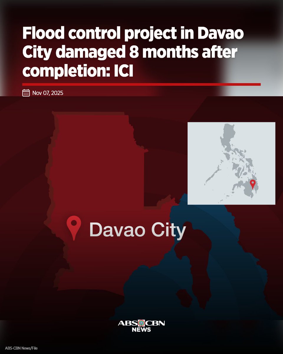 ABSCBNNews's tweet image. It was just about eight months since its completion when a portion of the P47-million Davao River Flood Control System collapsed.

Full report: abs-cbn.com/news/regions/2…