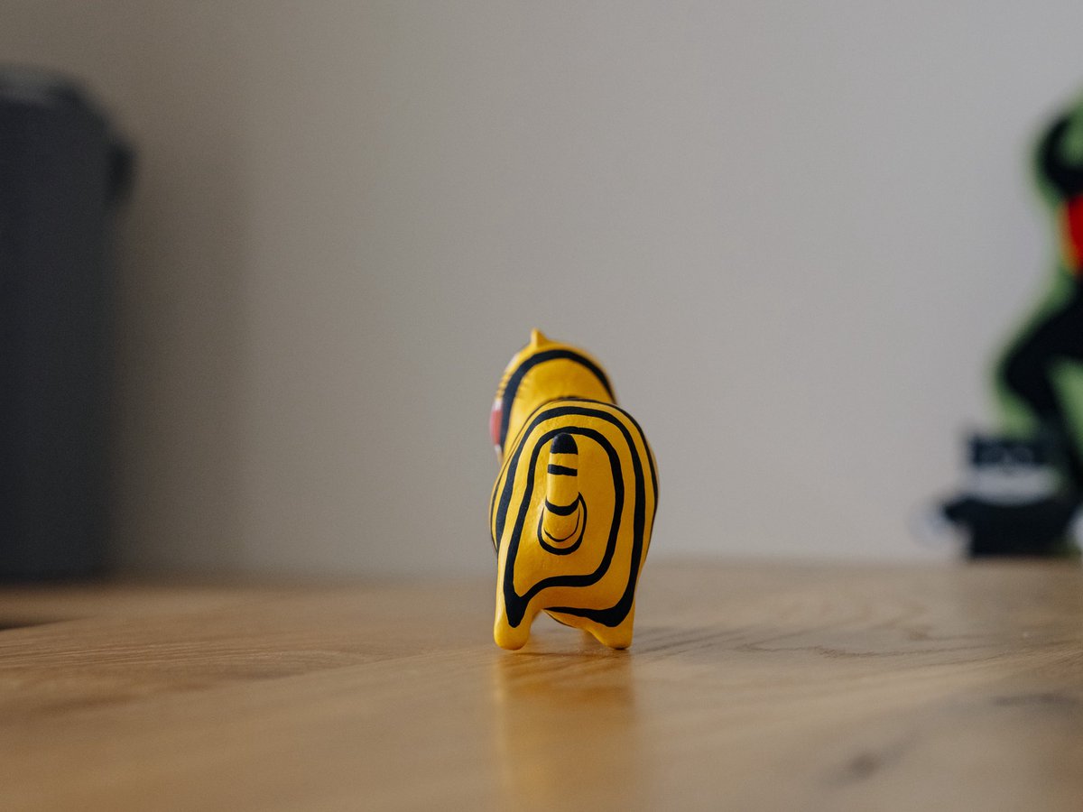 昨日、捕獲したトラのはりこ。縞の処理が超ウケる。かわいいなぁ。