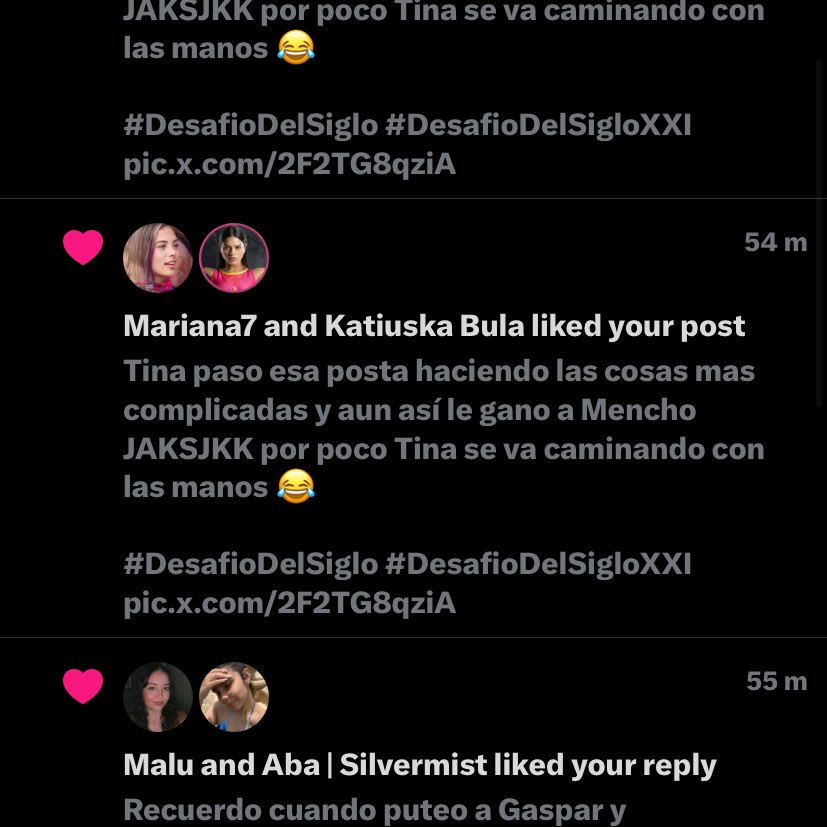 Kati desde ya anda apoyando full a Tina, VAMOS TINAAAA, además Julio merece demasiado ese dinero. 💗💙

#DesafioDelSigloXXI #DesafioDelSiglo