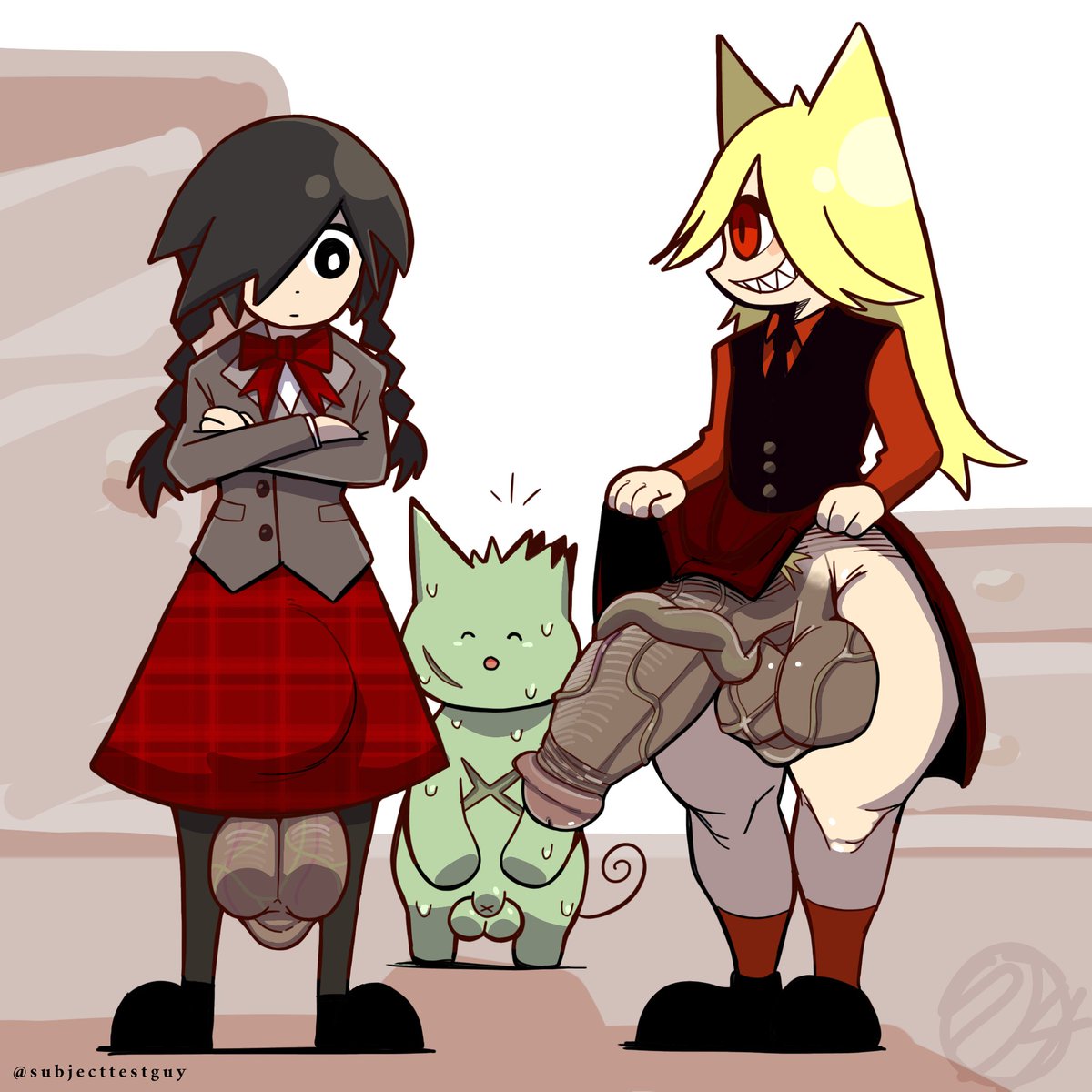 subjecttestguy's tweet image. Yonaka Kurai and Moge-ko — Mogeko Castle