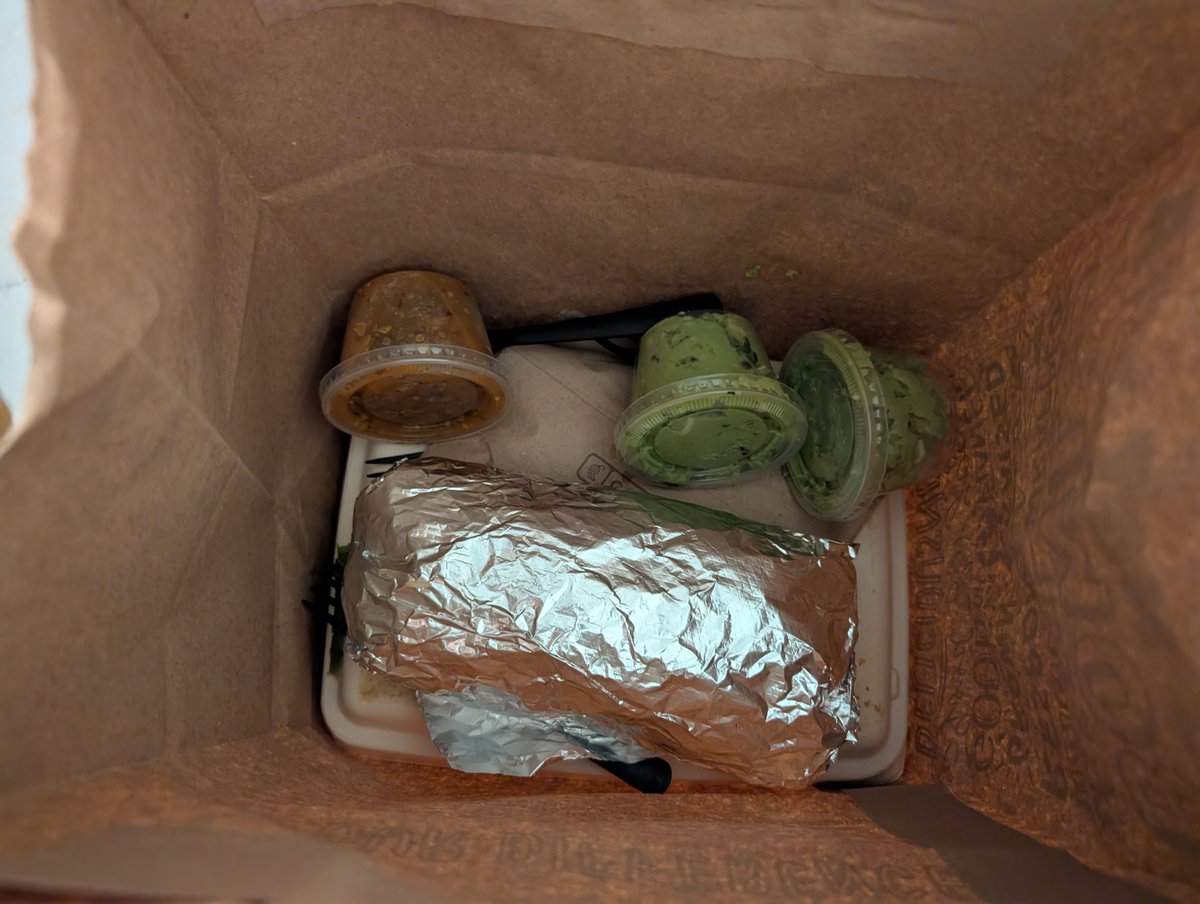 When <a href="/Chipotle/">Chip Clark</a> messes up so bad, you want to cry. No chips (X2), no quesadilla sides, and a burrito that's mostly lettuce (we didn't even order lettuce on it).