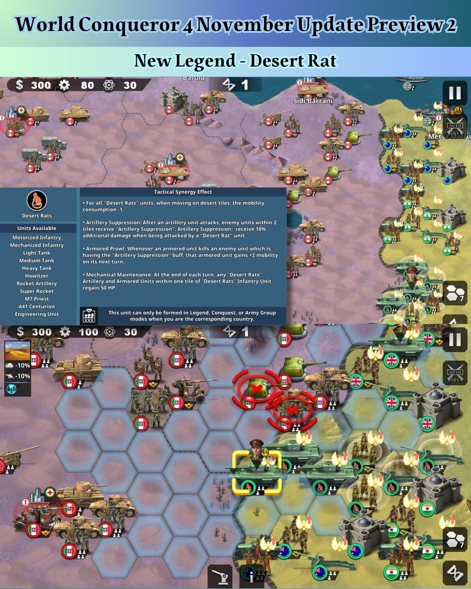 easytech_game's tweet image. World Conqueror 4 November Update Preview 2
【New Trainable Generals】
Zhukov, Eisenhower
*Purchasing Zhukov, Eisenhower, Manstein, and Marshall will grant an additional 2 Scepters; players who have already purchased these generals will automatically receive the Scepters from the…