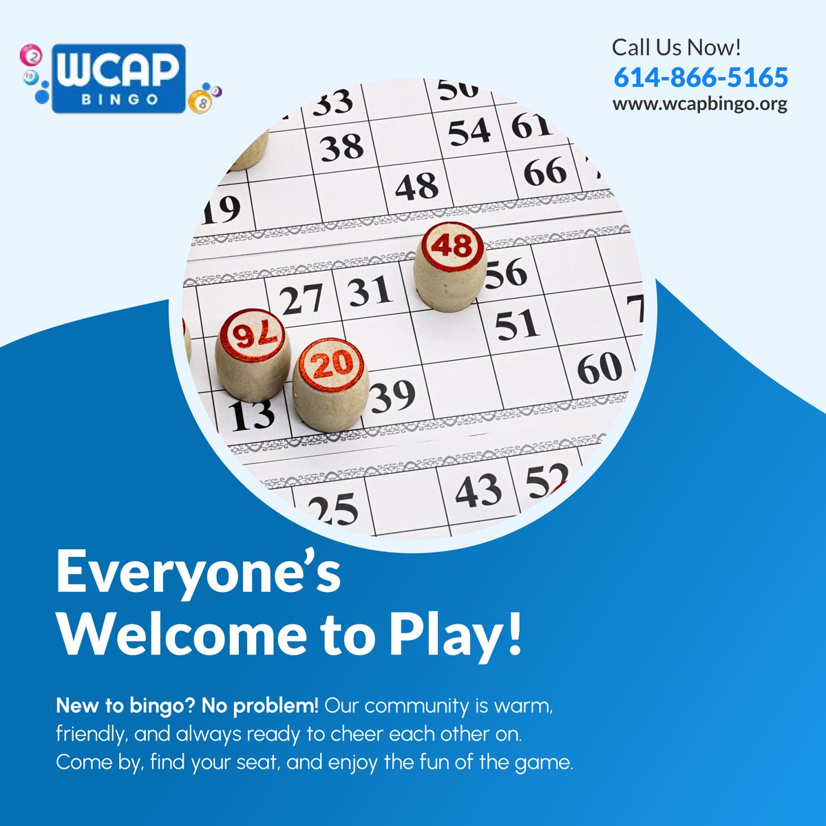 WCAPBingo's tweet image. 💕 You don’t need to be a pro to play—just bring your smile and your dauber! 🎉 

📞: 614-866-5165
📧: wcapcounseling@whitehallcapinc.com
🌐: wcapbingo.org 

#ReynoldsburgBingo #CommunityFun #CharitableBingo #BingoNight #BingoForAll