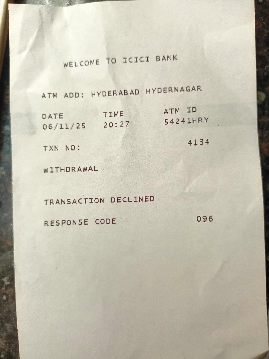 vikram_ak38933's tweet photo. @ICICIBank_Care dear fake bank inefficient staff, this is what getting instead of money. @RBI 
Sir look into this i am not getting response from bank. https://t.co/AJ7HRUwSBH