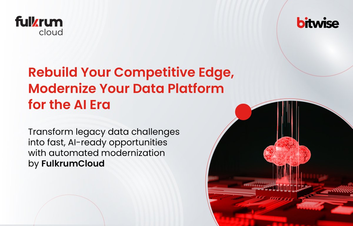 Bitwise_Updates's tweet image. Data Modernization goes beyond migration; it’s about intelligence and impact. At #Bitwise, we bridge legacy to future-ready platforms like Microsoft Fabric &amp;amp; Databricks for real impact.

#FulkrumCloud #CloudData #DataModernization
