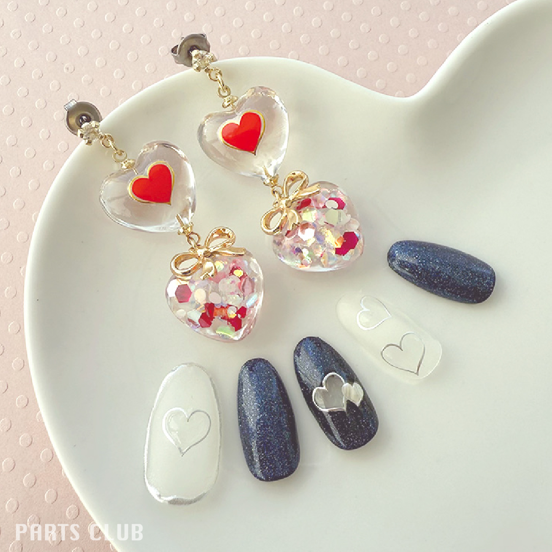 貼るだけで作品がぐっと映える、 レジン＆ネイル兼用のハートシールが