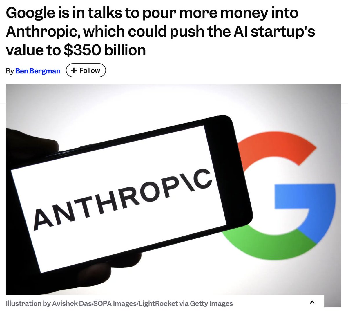 Anthropic valuation headline