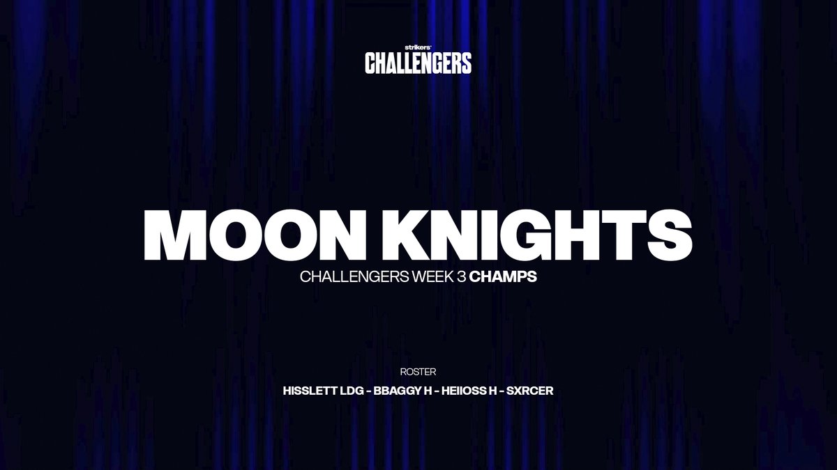 StrikersLA's tweet image. BACK 2 BACK. 🔥

Los campeones de la semana 3 son: @m00n_knights 

¡Muchas felicidades! 🏆

📌 Quedan dos semanas, aún puedes cambiar la historia, inscripciones a partir de mañana. #FindGreatness🔥