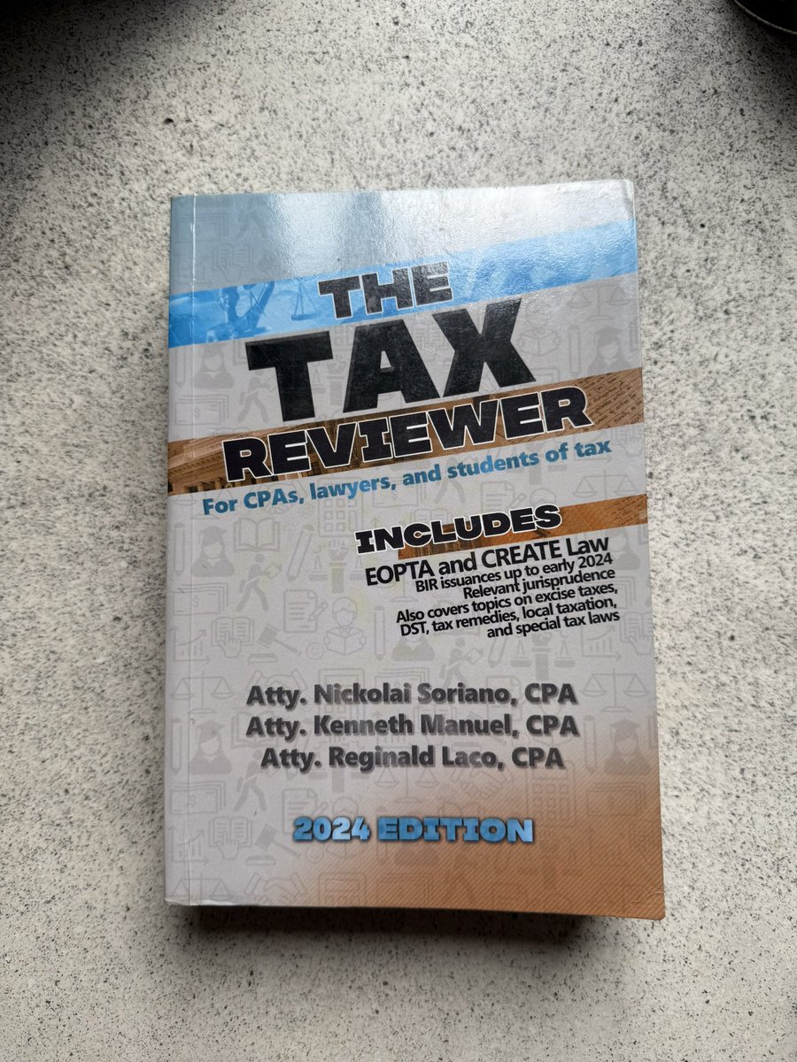 muytrades's tweet photo. 📚 the tax reviewer by SML

- super minimal writings
- selling for ₱450 only! (got it for ₱875)

💌 dm if interested!

☆ loc: manila
☆ mod: sdd/j&amp;t 
☆ mop: gcash/bank transfe https://t.co/1dapMemvrC