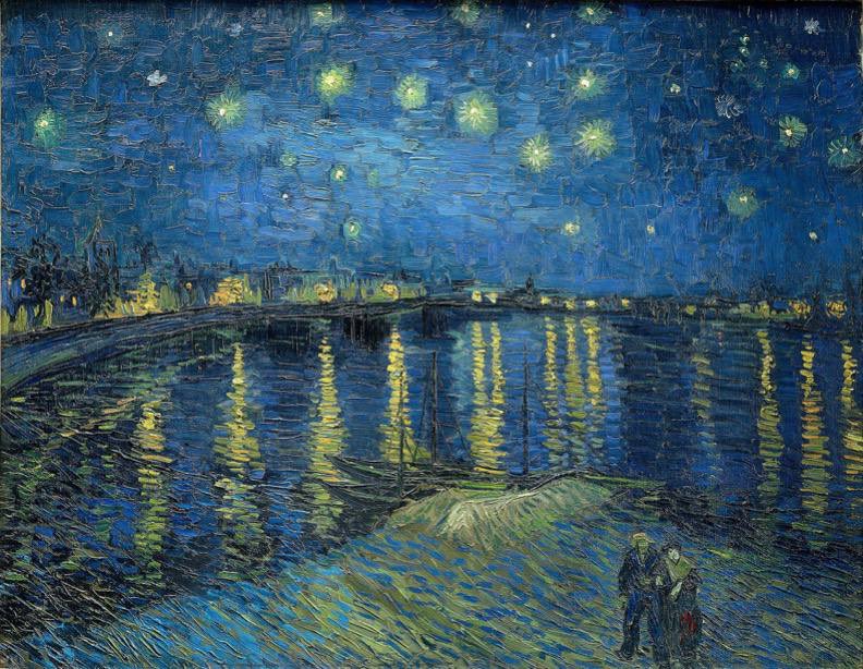 Arteymas_'s tweet image. Noche de estrellada sobre el Rodano de Vincent van Gogh