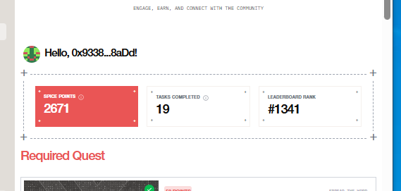 Share a screenshot of your leaderboard position, tag <a href="/spicenet/">Spicenet</a> and link the Portal portal.spicenet.io.