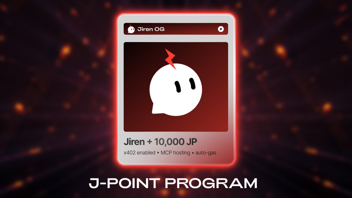 Jiren_AI's tweet photo. 🚀 J-Point Program LAUNCHED!

To recognize our early contributors, we’re launching the J-Point Program, a reward system for individuals who actively support and help build @Jiren_AI in its early stages.

📈 Earn J-Points for:
✦ Social raids & engagement
✦ Creating AI characters + hitting volume milestones

🌐 Join the program now: https://t.co/1l4xYYdJEb

#x402 #AIAgent