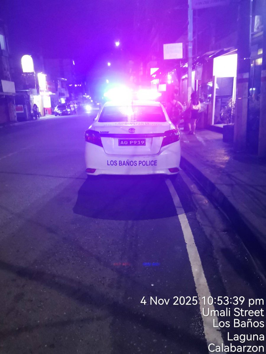 [Nobyembre 4, 2025 - 10:53 PM]

📍 Nakitang nakaparada ang police mobile ng Los Baños MPS sa kahabaan ng Lopez Ave. sa tapat ng Star Commercial.

#SafeHavenWatch