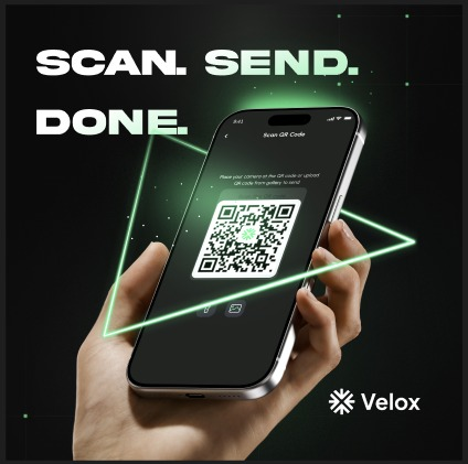 No more long wallet addresses.
No copy–paste errors.
Just scan a QR and send — instantly.
⚡️With Velox, payments are as simple as a tap.
Across borders, currencies, and chains.
Would you trust QR payments for global transfers? 👀
#veloxwallet #web3payments #cryptomadesimple