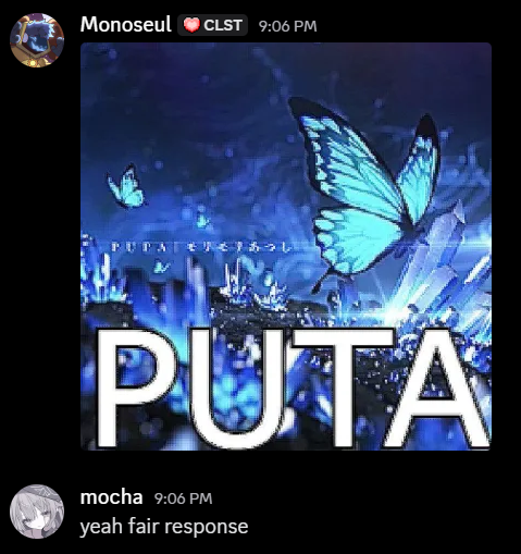 told mono he sucked in multi, left and he sent this well played ggs