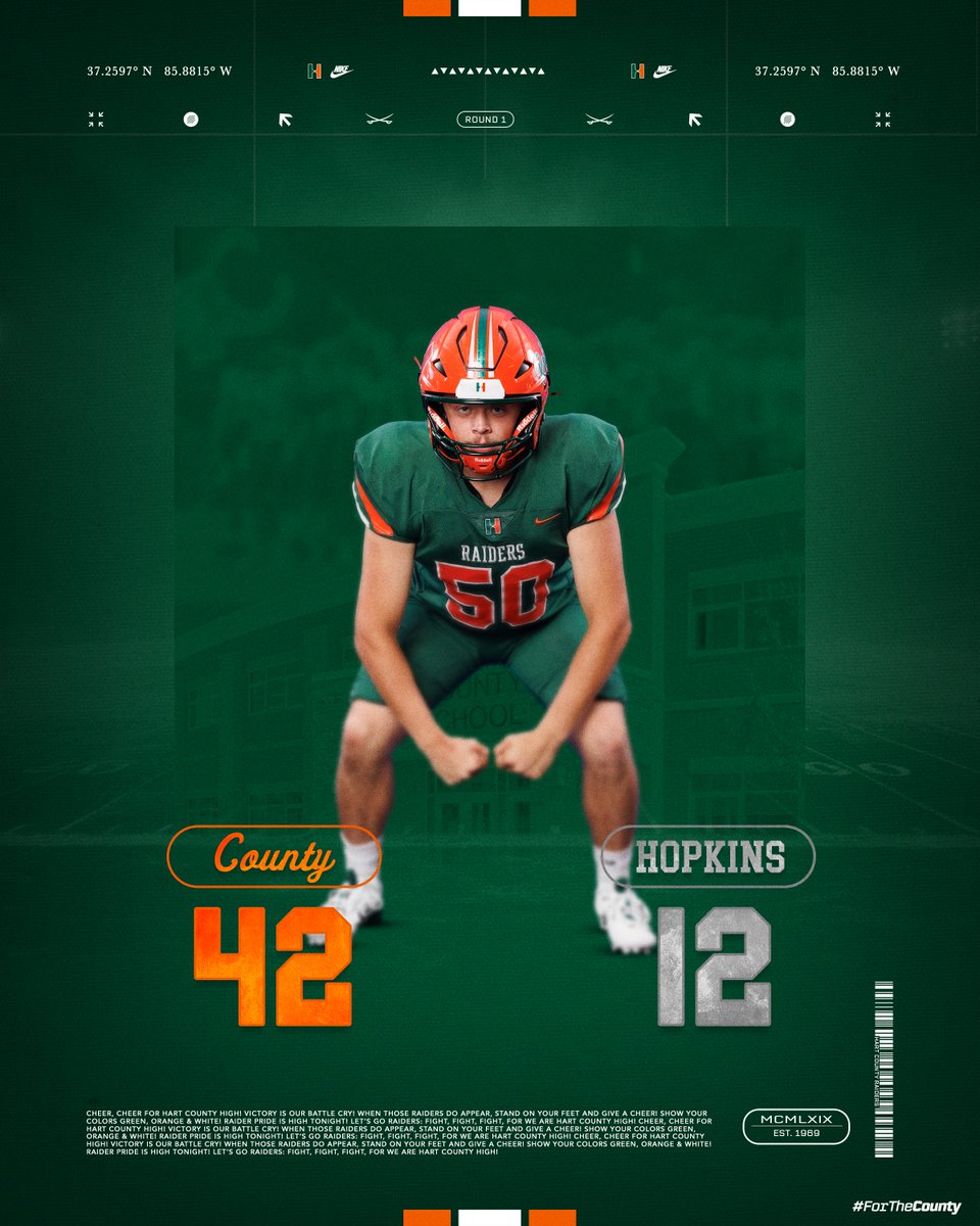 HartCountyFball's tweet image. 𝐑𝐨𝐮𝐧𝐝 𝟏 ✅

Hart County 42
Hopkins County Central 12