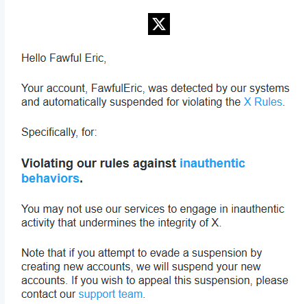 FawfulEric's tweet photo. I'm back and more inauthentic than ever! https://t.co/g2kpsZZZKO