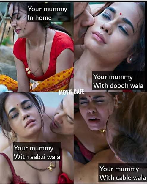 My mom in different places with different persons