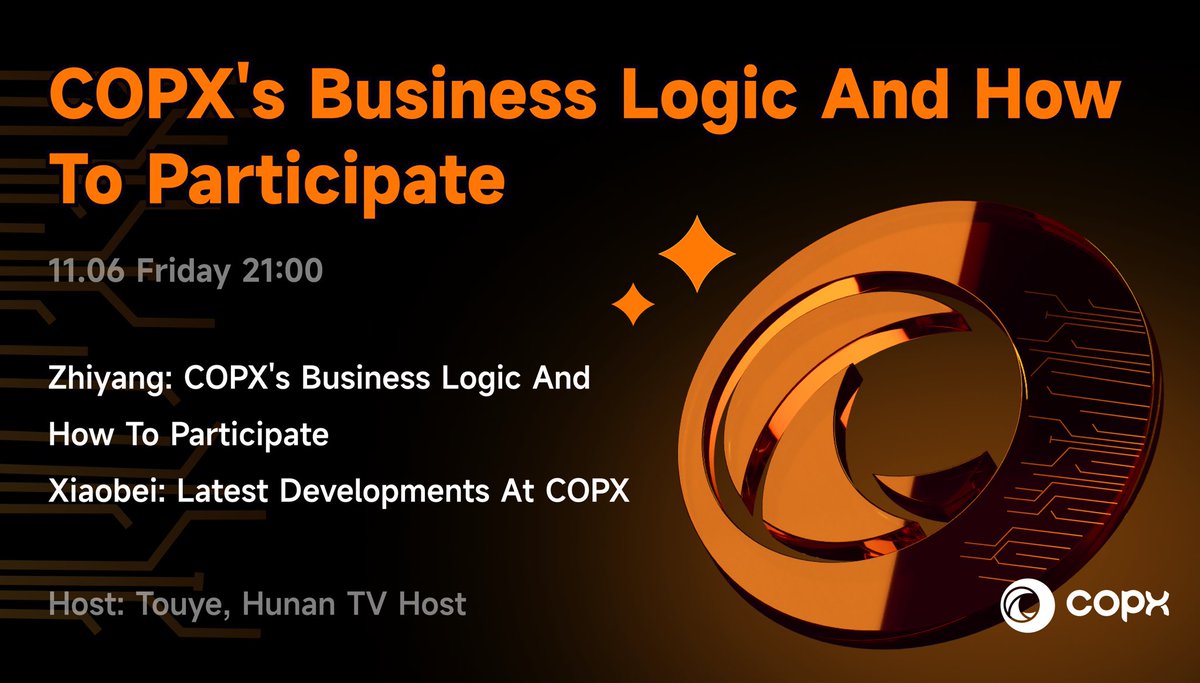 🚀 21:00 Tonight | COPX Live Session is Coming!

🎙 Topic: The Business Logic of COPX &amp; How to Get Involved
📍 Where: Open COPX.AI → Click “Discover” → Join the Loop <a href="/LOOPSPACE_INTL/">LOOP SPACE</a> live room

💡 Dive deep into COPX’s core logic, master the participation path,