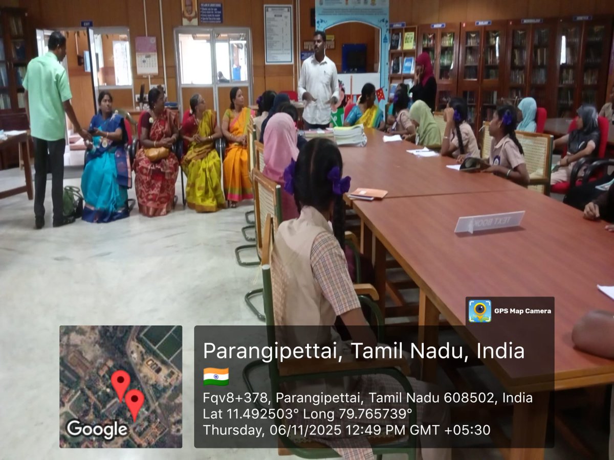 cas_envis's tweet photo. Part of the LiFE Mission, an awareness programme was conducted for the students of Govt  girls Hr. Sec. School, Nellikuppam, Cuddalore,  on 6th  November 2025 at our campus and delivered lecture on seven themes of LiFE.  #ChooseLiFE #MissionLiFE #MeriLiFE https://t.co/Golt7ENnZv