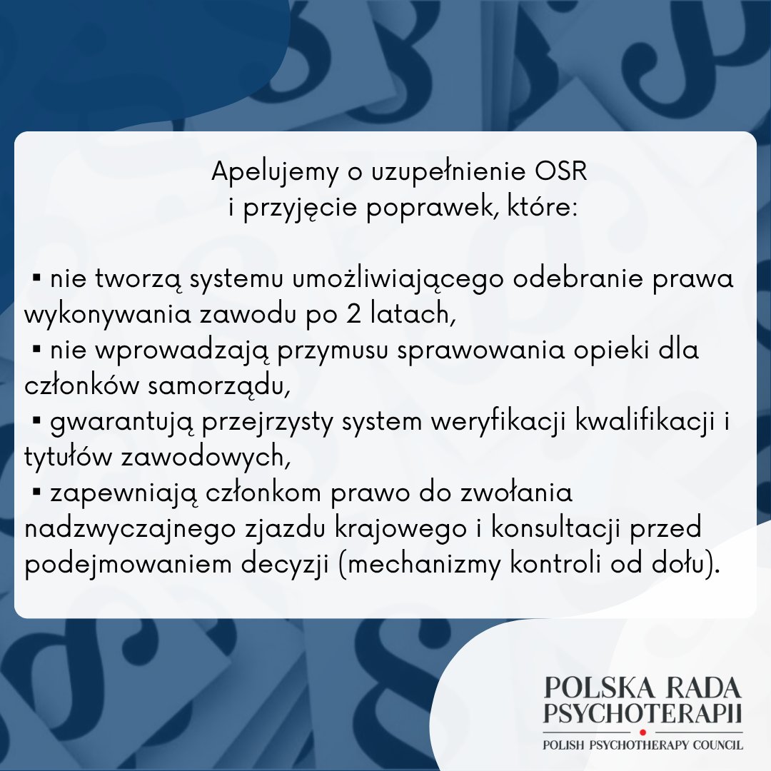 Potrzebna rzetelna OSR  i poprawki w ustawie o zawodzie psychologa.
Istotne kwestie tutaj: facebook.com/share/p/1A3xBH…

<a href="/M_Jozefaciuk/">Marcin Józefaciuk</a> <a href="/BorowiakJoanna/">Joanna Borowiak 🇵🇱</a> <a href="/BorysSzopa/">Bożena Borys-Szopa</a> <a href="/CzechakLidia/">Lidia Czechak - Poseł na Sejm RP</a> <a href="/elzbieta_duda/">Elżbieta Duda</a> <a href="/Filipek_Sobczak/">Magdalena Filipek-Sobczak 🇵🇱</a> <a href="/WiolettaKulpa3/">Wioletta Kulpa</a> <a href="/MariaKurowskaPL/">Maria Kurowska</a> <a href="/bogumilaolb/">bogumiła olbryś</a> <a href="/RozeckaPL/">StachowiakRóżecka 🌹</a> <a href="/Stanislaw_Szwed/">Stanisław Szwed</a>