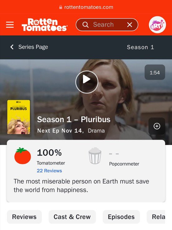 La nouvelle série de Vince Gilligan, créateur de « Breaking Bad », intitulée « Pluribus », fait ses débuts avec un score de 100 % sur Rotten Tomatoes.

• L'histoire suit la personne la plus malheureuse de la Terre qui doit sauver le monde du bonheur

• Décrit comme un