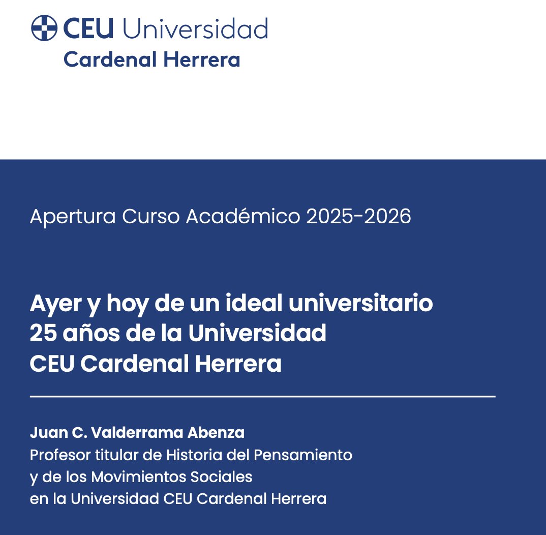 🎓Hoy en <a href="/uchceu/">Universidad CEU UCH</a> celebramos el acto de apertura del curso y el 25º aniversario de la ley de reconocimiento del CEU en Valencia como Universidad CEU Cardenal Herrera
Los orígenes del CEU, en la lección magistral impartida por el Dr Juan Carlos Valderrama
uchceu.es/actividades/20…