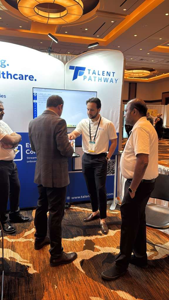 TalentPathwayUS's tweet image. We’ve kicked off the SIA Healthcare Summit 2025! 
What an exciting start here at Red Rock Resort, Las Vegas — meeting so many amazing healthcare staffing professionals and showcasing Theo, our AI-powered assistant, in action!