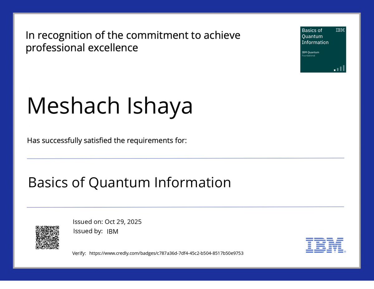 ashinitysynergy's tweet photo. Our CEO, @nitromesh , just completed IBM’s Basics of Quantum Information course! 🌐💡

At Ashinity Synergy Ltd, we’re committed to staying ahead in Web3, blockchain, and emerging tech, building smarter, decentralized systems for the future.

#AshinitySynergy #Web3 #Innovation https://t.co/wDAvH7suwp