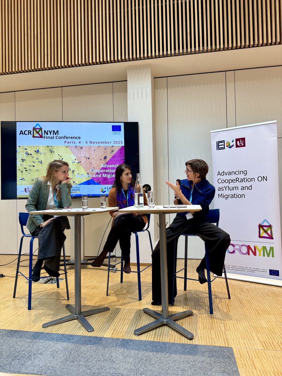ACRONYM_HEurope's tweet photo. The #ACRONYMProject Final Conference at the @lpiparis_ ✨
2 days of panels & debates started with @helene_thiollet (Sciences Po CERI), @fatemeh_jailani (Singa) & @huysentruytmep (HEC) on migration narratives & representations, exploring how frames shape public opinion & policy. https://t.co/QesIdKStAG