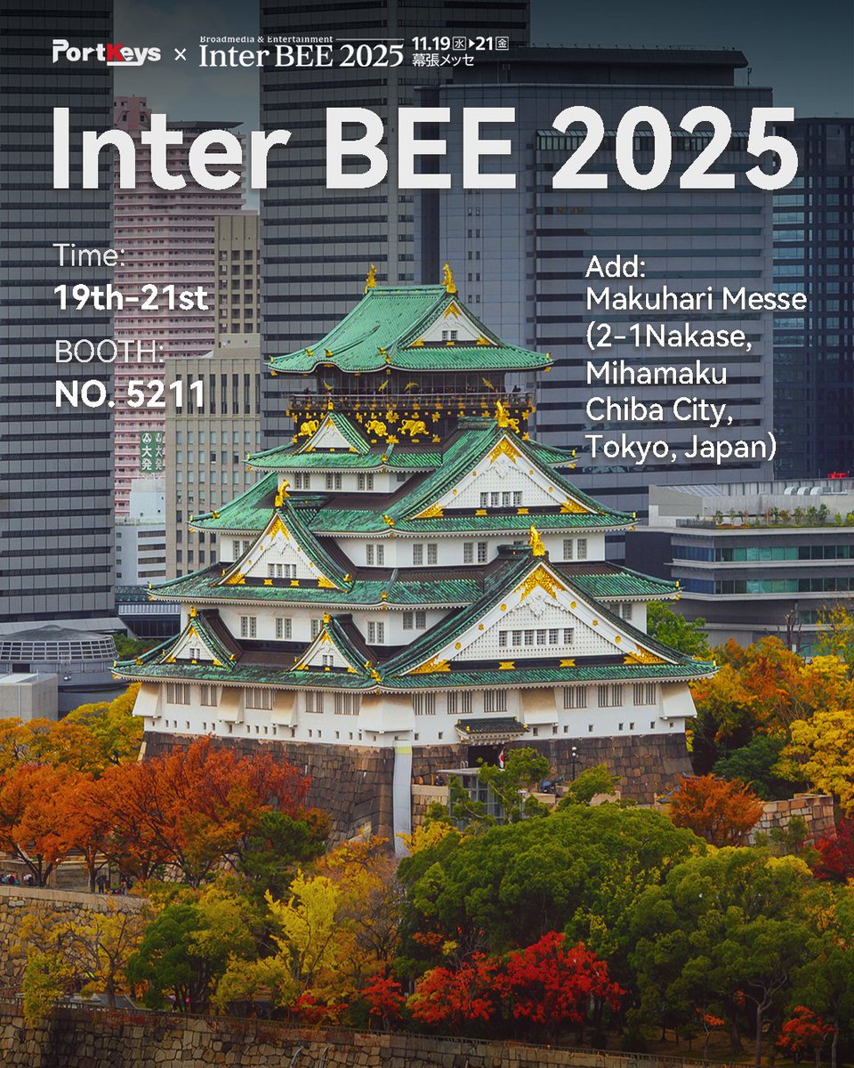 MEET PORTKEYS THIS NOVEMBER

Mediaproduction Lab 2025 | Nov 13-15
Add: Pavilion 2, AMEDIA Film Studio, Moscow

Unique Photo Camera Show | Nov 15-16
Add: Unique Photo's PA Superstore, Philadelphia

Inter BEE 2025 | Nov 19-21
Booth: 5211
Add: Makuhari Messe, Tokyo, Japan

#portkeys