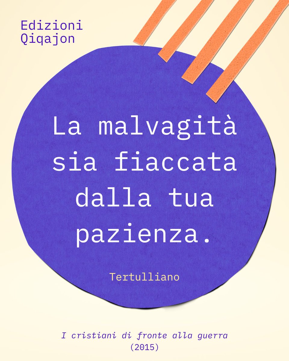 EdizioniQiqajon's tweet image. Dal cuore della chiesa delle origini, Tertulliano ci ricorda una via mite e interiore per una #pacegiusta.
Con questo invito si apre il nostro cammino tra le pagine del libro &quot;I cristiani di fronte alla guerra&quot;.
#edizioniqiqajon #monasterodibose #libri #letture