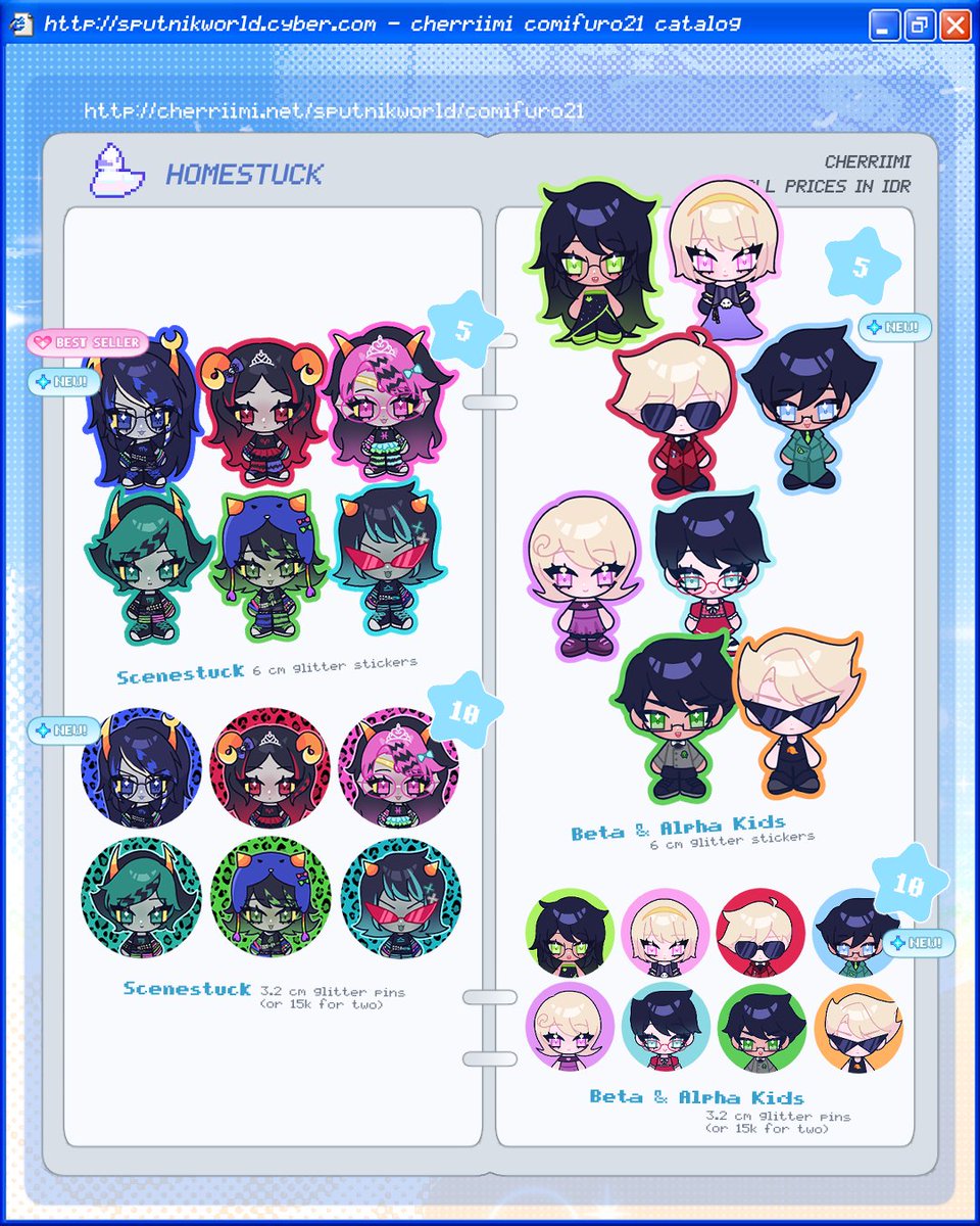 [ RTs 💜] #comifuro21 #cf21 full OTS catalog ⋆𐙚₊⊹♡

bookings are closed! this catalog will be for my OTS stock only 🫶 available both days

♡ original art ♡ league of legends ♡ homestuck ♡ mass effect ♡

more catalog ⤵️