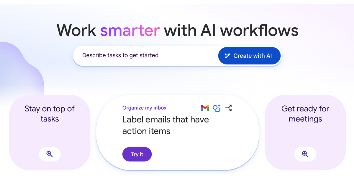 📕Google Workspace Flowsが話題ですね。正直、これはかなり衝撃的な発表でした...!

2025年4月のGoogle Cloud Next '25で発表された、AIを活用したノーコードのワークフロー自動化ツールで、直近アルファ版として提供されています。

簡単に言うと、ZapierやMakeのような自動化ツールを、Gemini