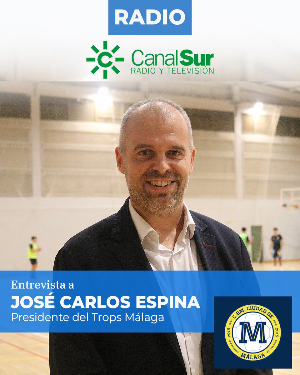 🎙️ RADIO | Entrevista al nuevo presidente del <a href="/fTROPS/">TROPS</a> <a href="/BMCiudadDMalaga/">TROPS MÁLAGA BM.</a>, <a href="/josecespina/">Jose Carlos Espina</a>. 
👉🏻 Programa “La Jugada de Málaga’, en <a href="/canalsurmalaga/">CanalSur Málaga</a>, con <a href="/jcstirado/">Juan Carlos Tirado</a>. 
▶️ youtu.be/GSe7IQZhdro?si…