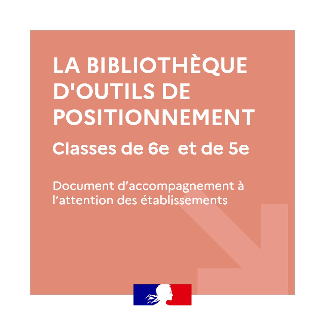 La bibliothèque d'outils de positionnement : un ensemble de ressources au service des enseignants 📚

Tout au long de l’année scolaire, cette bibliothèque aide les équipes à évaluer, partager et soutenir le progrès de tous les élèves de 6e et 5e 📈

➡ eduscol.education.fr/4157/la-biblio…