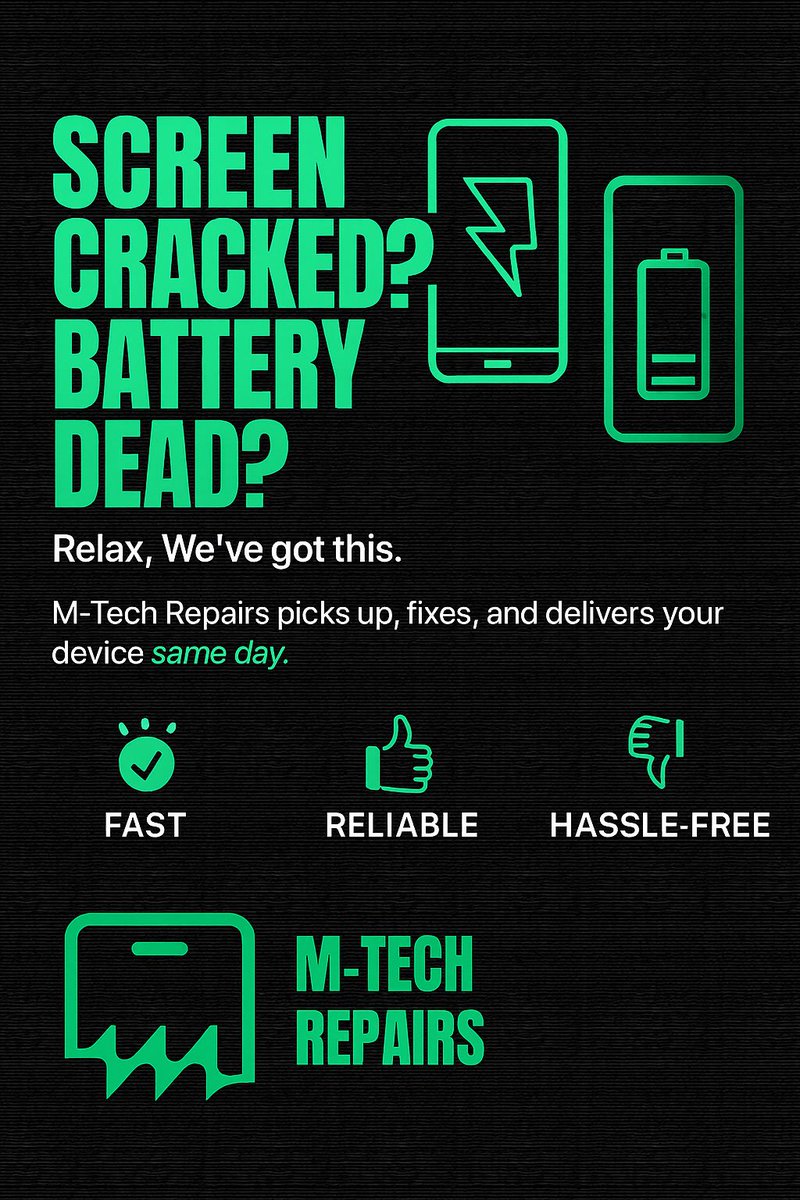 M_techRepairs's tweet image. You break it. We fix it. Same day. No long talk. 😌📱
Fast pick-up, genuine parts, clean delivery.
That is M-Tech Repairs.
👉🏽 m-techrepairs.ng