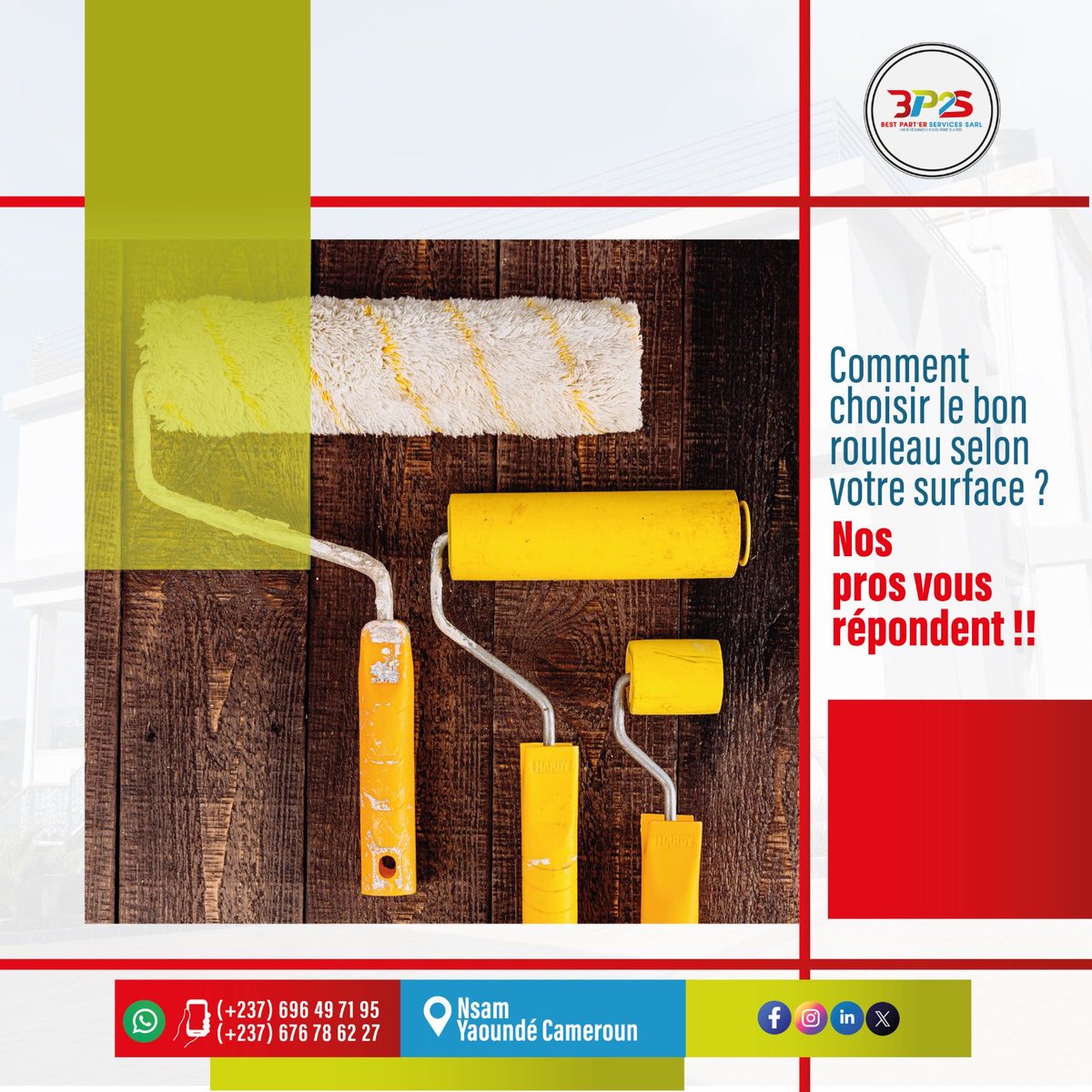 PartnerSarlBPS2's tweet photo. 💫 BP2S : Choisir le Bon Rouleau pour Votre Surface

Vous avez des questions sur le choix du rouleau adapté à votre surface ? Nos professionnels sont là pour vous aider ! Découvrez nos conseils d'experts pour un résultat optimal.

BP2S : L'expertise à votre service.✨ https://t.co/ipuQVm1Lvi