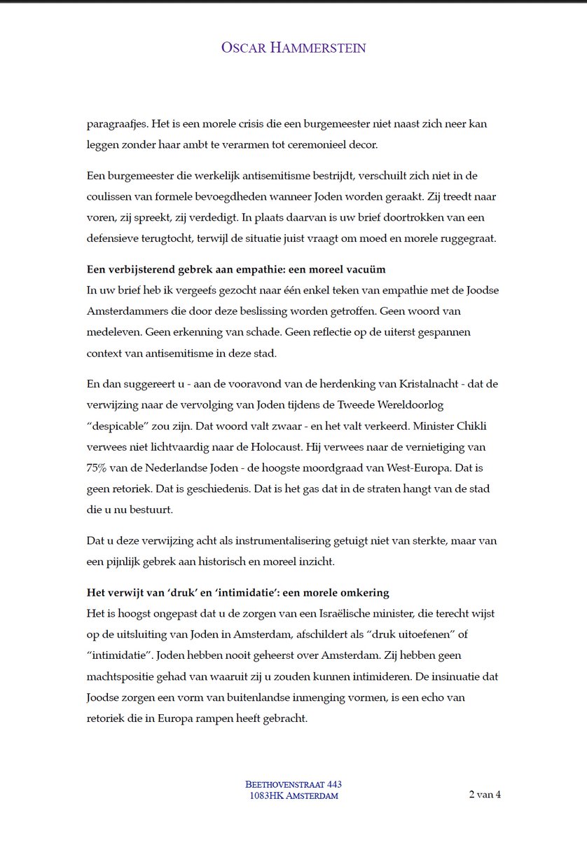 HammersteinO's tweet image. Een stad die 75% van haar Joden verloor, mag nooit opnieuw wegkijken. Het #Concertgebouw weert Joodse artiesten, en burgemeester #halsema  noemt de verwijzing naar die geschiedenis “despicable”.
Zwijgen is geen neutraliteit. Zwijgen is medeplichtigheid.