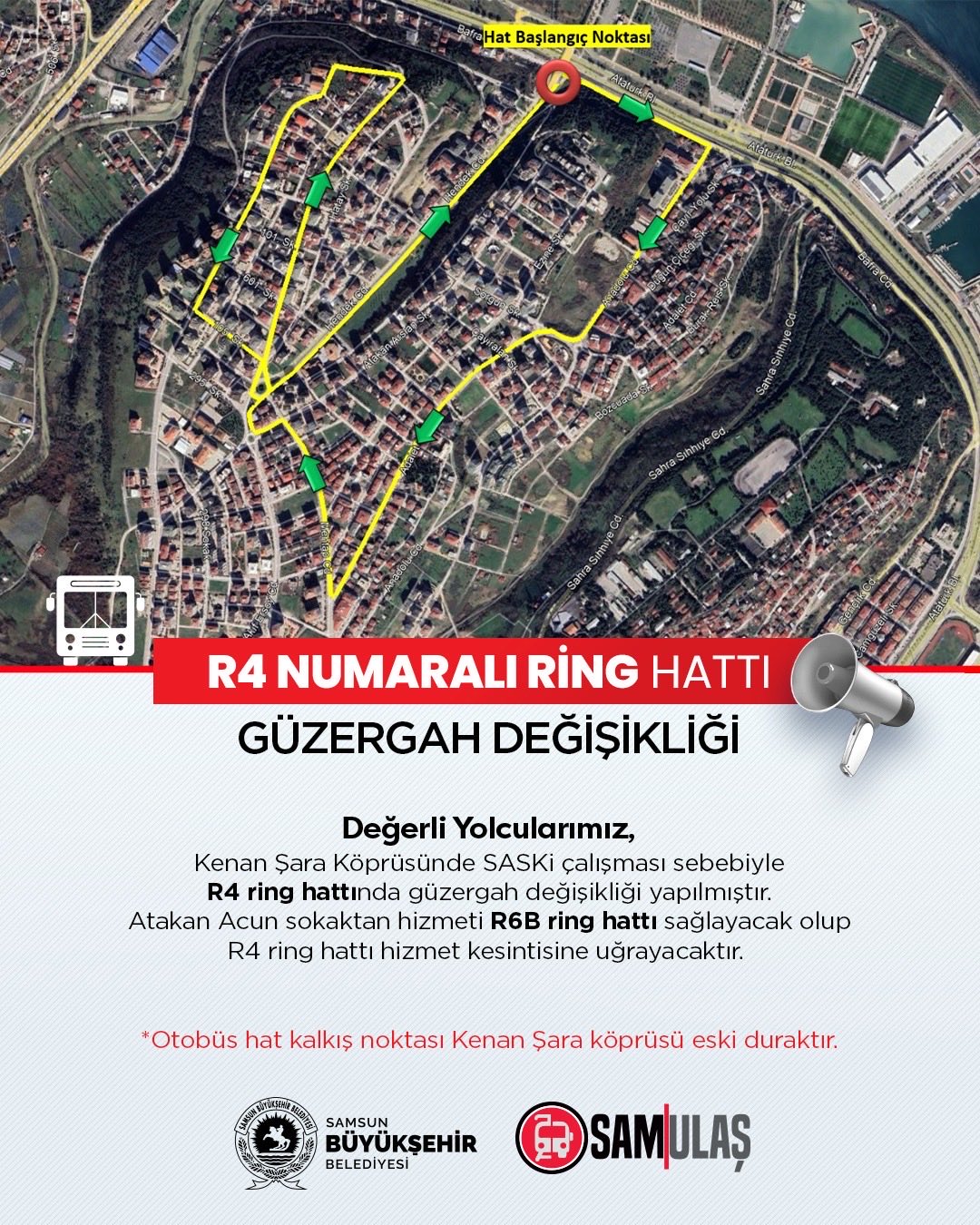 Samsun'da o yol trafiğe kapalı! Otobüs güzergahları değişti 