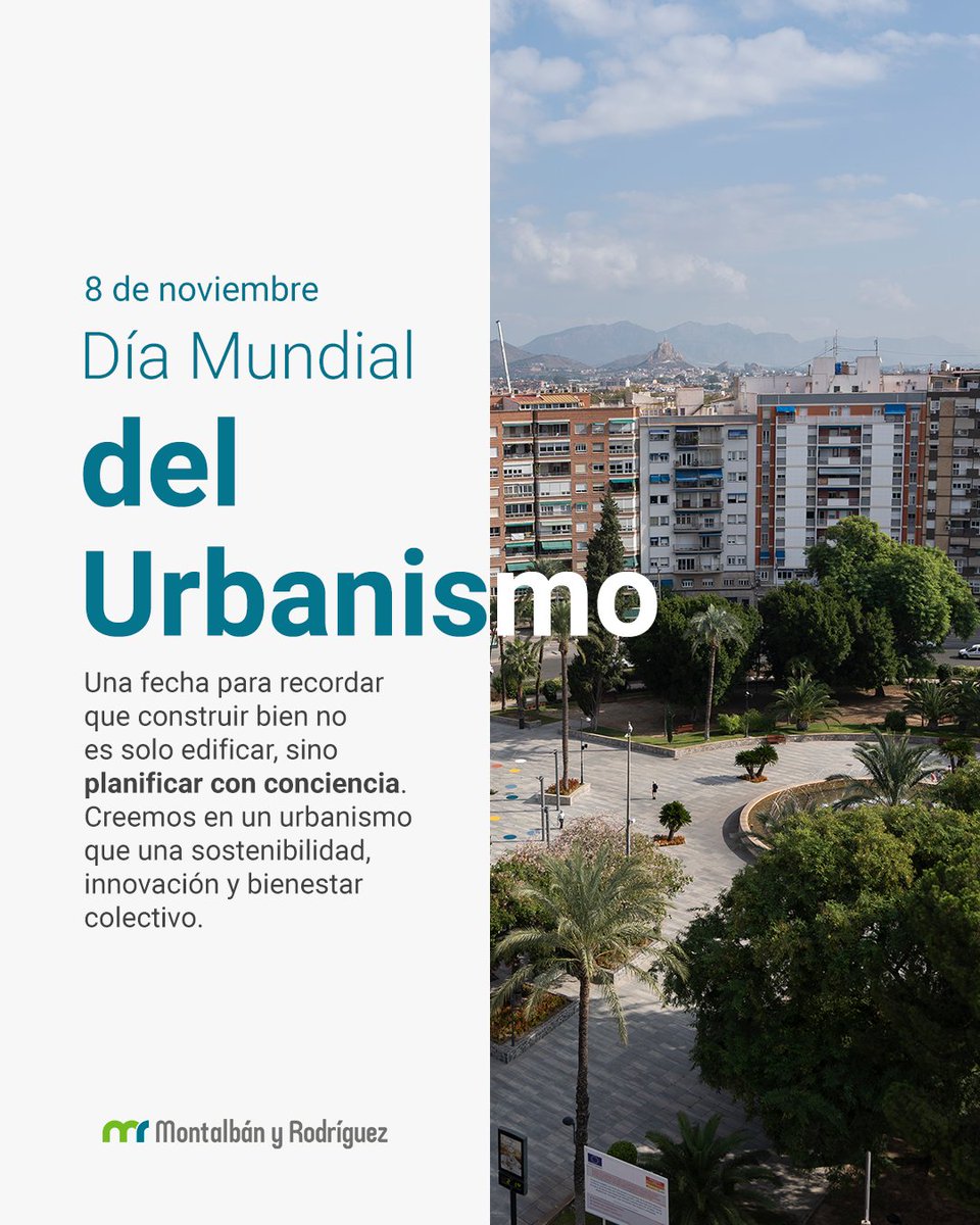 El urbanismo no es solo construir ciudades 🏙️ Es diseñar lugares que cuiden de las personas, fomenten la convivencia y respeten el entorno 💚 #DíaMundialdelUrbanismo