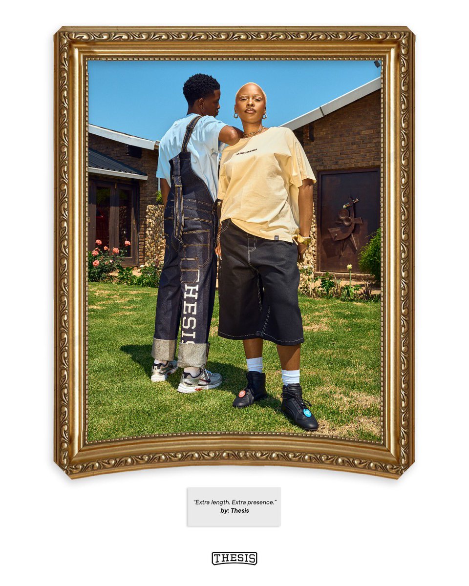 Two Looks. Same Thesis. 
For every version of YOU. From canvas walls to streetside concrete floors. Style that moves with you.

Shop the ready to wear SS25, Denim Jorts (R1 000), Dungarees (R1 400)  &amp; Cargo pants (R1 200) online &amp; in-store 

🛒 thesislifestyle.co.za