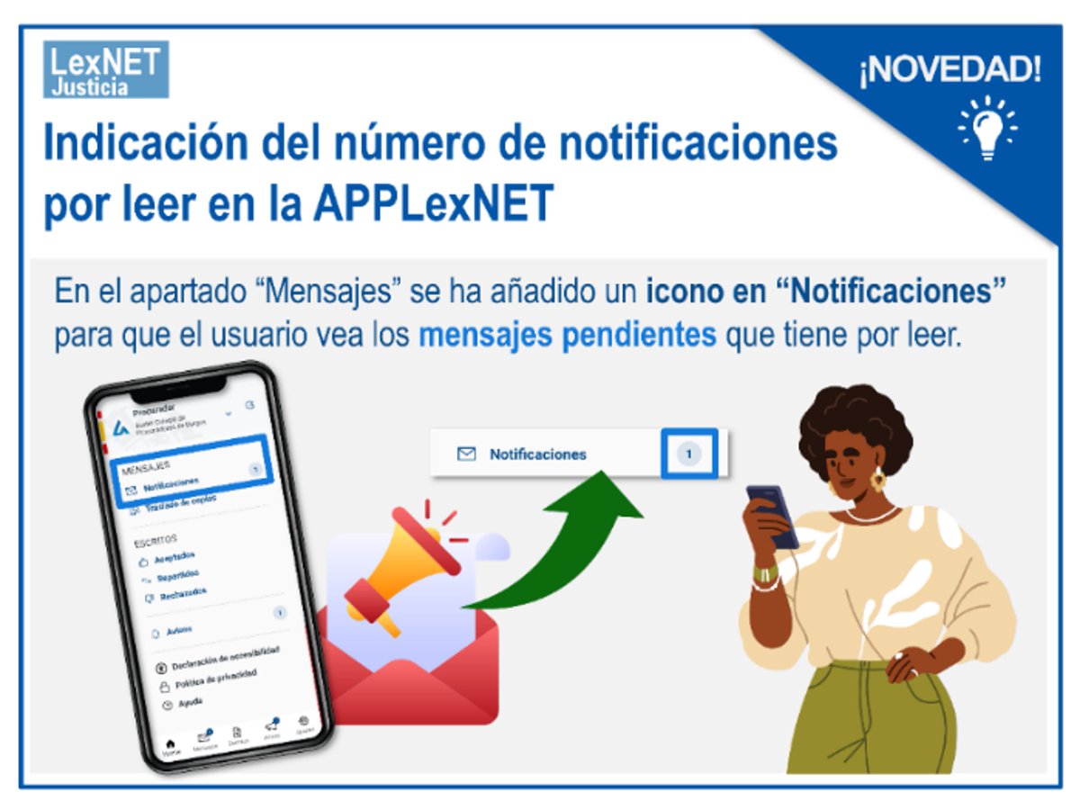 lexnetjusticia's tweet image. ¡Visualiza el número de notificaciones que tienes por leer a través de la #APPLexNET!

👀 Te mostraremos los mensajes y avisos que tienes en el buzón de #LexNET:

Android: bit.ly/4kGyRPV
IOS: bit.ly/3FMeAcu