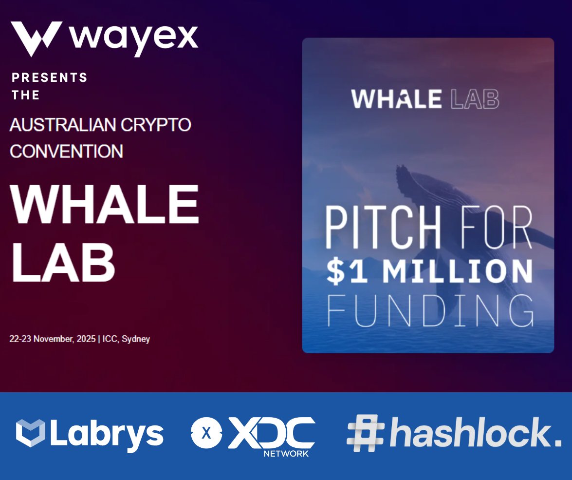 XDCNetwork's tweet image. XDC Network is proud to support builders and founders across Australia, partnering with @Labrys_io , @Hashlock_ , and @WayexOfficial to deliver a high-impact BuildOnXDC opportunity for one emerging Web3 startup at Australian Crypto Convention 2025 ( @AusCryptoCon ) .

This…