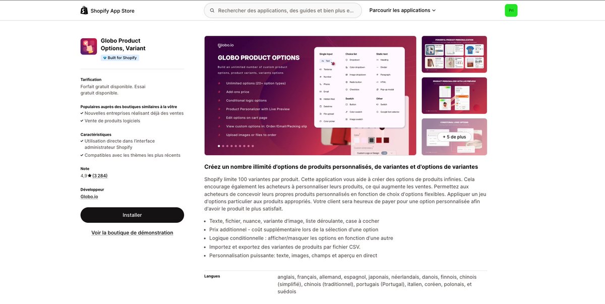NathanNoCode's tweet image. C’est LA meilleure application selon moi pour des produits avec énormément de variantes techniques ⚒️

Vous pouvez ajouter : champs texte, fichiers, variantes images, liste déroulante, case à cocher, sans limites.. indispensables sur certains shops avec des produits complexe 👇🏼
