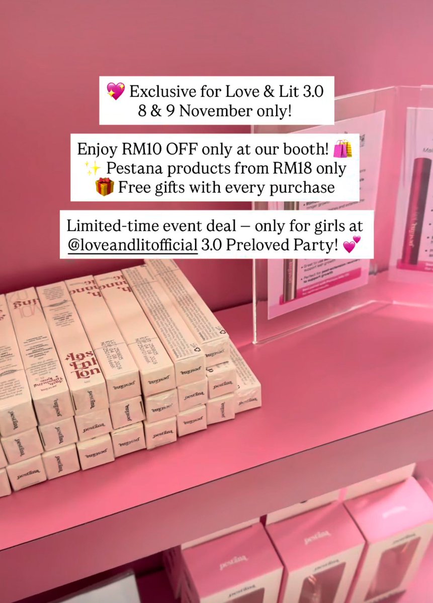 GIRLSSSSS

Siapa nak beli Pestana dengan harga murah esok, datang Butter Space &amp; Studio USJ, kita buat sale RM10 off untuk Pestana Jelly &amp; Pestana Lash Tonic!

Limited stock tau, siapa cepat dia dapat